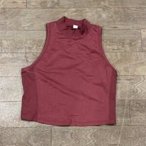 Old Navy Active CozeCore Go Dry Mauve Mock Neck Cropped Tank Top Size Small